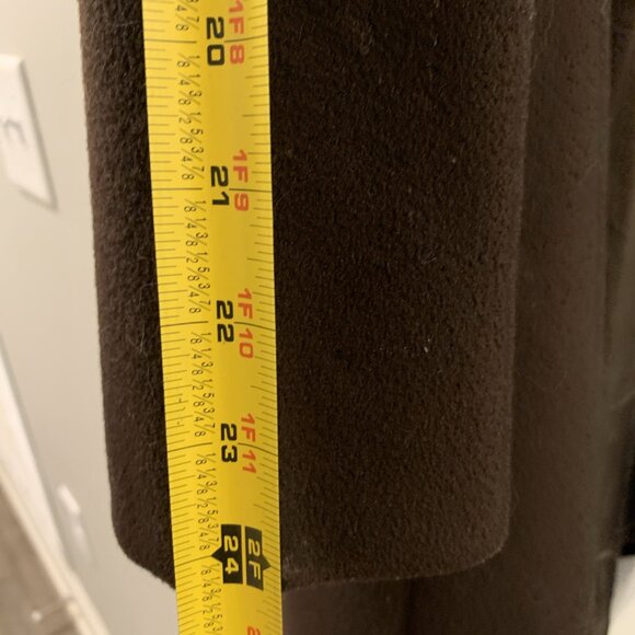 Vintage Womens Long Wool Overcoat with fur trim - Picture 6 of 8